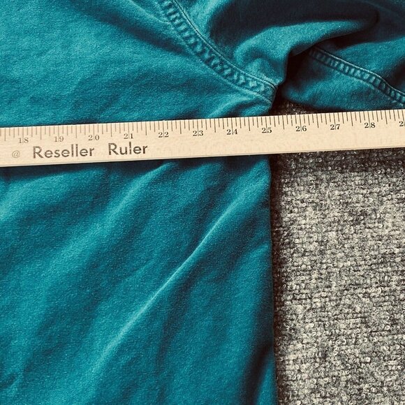 Vintage LL‎ Bean Shirt Mens 17 Tall Aqua Chamois Flannel Distressed USA Camping - Picture 10 of 13